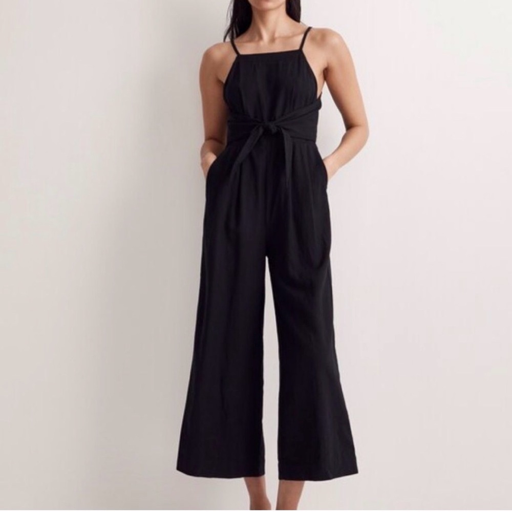 Madewell Black Tie-Waist Jumpsuit